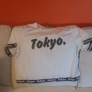 Forever 21 Tokyo White Mesh Shirt